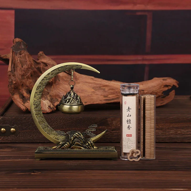 Petit brûleur d'encens en alliage de gourde, Mini brûleur Bosun, brûleur d'encens suspendu Antique, aromathérapie intérieure pour la maison