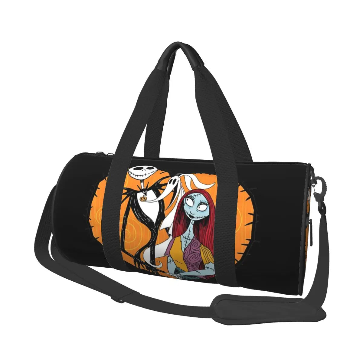 Sac fourre-tout de plage personnalisé Jack Skellington pour femmes, squelette vivant, grand compartiment, sacs de voyage pour salle de sport et plage
