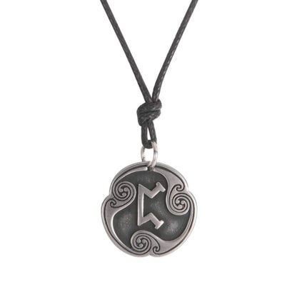 EUEAVAN rétro mystérieux Runes collier Viking bijoux corde chaîne réglable colliers en acier inoxydable pendentif amulette bijoux