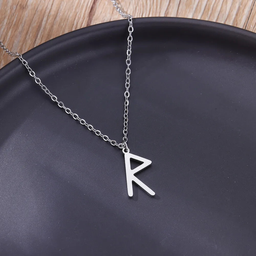 Vikings Rune pendentif collier en acier inoxydable pour femmes raffiné nordique runique pendentifs accessoires bijoux cadeau
