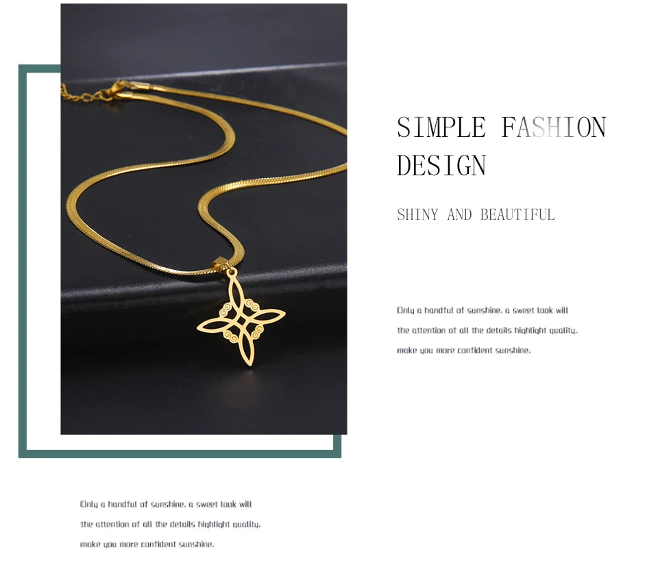 Collier Vintage avec nœud de sorcière pour femmes, pendentif porte-bonheur, amulette de Protection des celtiques irlandais, en acier inoxydable, bijoux Wicca, cadeau