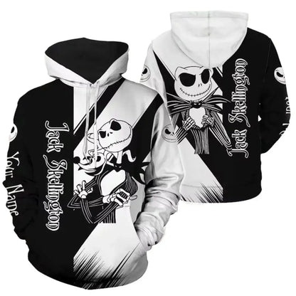 Le cauchemar avant noël Jack Skellington 3d sweat à capuche hommes mode sweats Disney Halloween Harajuku sweat à capuche décontracté