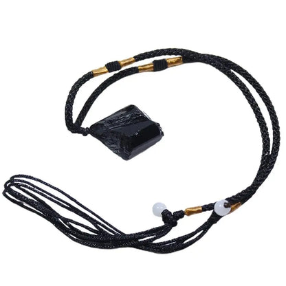 Collier Tourmaline noire naturelle, 1 pièce, bijoux Chakra de roche minérale, pendentif en pierre de cristal de Quartz pour homme, forme irrégulière