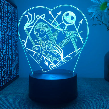 L'Étrange Noël de Monsieur Jack, Jack Skellington, Sally, Halloween, Veilleuses 3D, USB, Acrylique, Veilleuse pour 16 documents, Décor, ClScottsdale