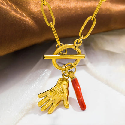 UHBINYCA – collier avec pendentif à breloque main Hamasa en acier inoxydable pour femmes, bijoux personnalisés hypoallergéniques exquis