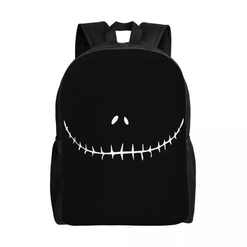 Sac à dos de voyage personnalisé citrouille King Jack Skellington souriant, sac à livres pour ordinateur d'école, le cauchemar avant noël