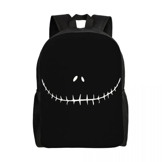 Sac à dos de voyage personnalisé citrouille King Jack Skellington souriant, sac à livres pour ordinateur d'école, le cauchemar avant noël