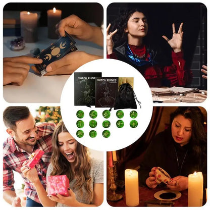 Rune Coal Set avec Runes Plepour débutants, verre, sorcières, velours, proximité, sac à cordes pour la guérison