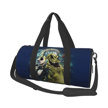 Sac fourre-tout de plage personnalisé Jack Skellington pour femmes, squelette vivant, grand compartiment, sacs de voyage pour salle de sport et plage