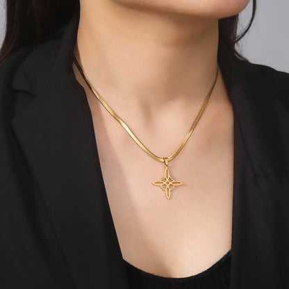 Collier Vintage avec nœud de sorcière pour femmes, pendentif porte-bonheur, amulette de Protection des celtiques irlandais, en acier inoxydable, bijoux Wicca, cadeau