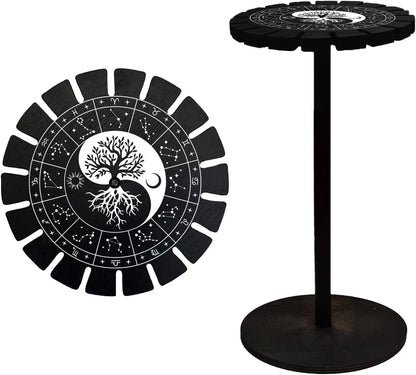 Support de pendule présentoir en cristal noir Ying Yang arbre de vie en bois radiesthésie Divination kit de fabrication métaphysique