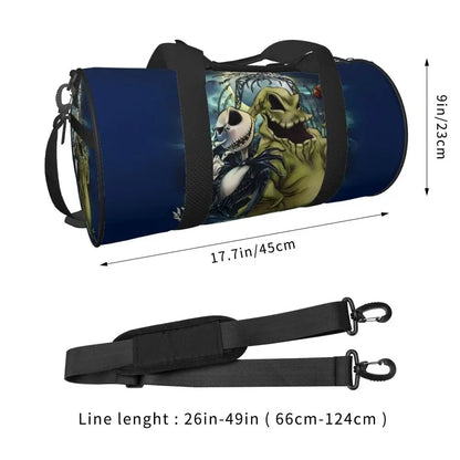 Sac fourre-tout de plage personnalisé Jack Skellington pour femmes, squelette vivant, grand compartiment, sacs de voyage pour salle de sport et plage