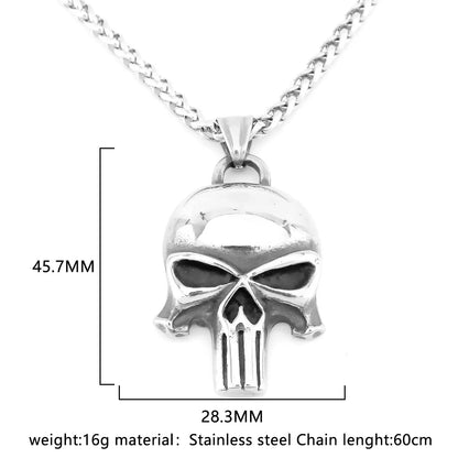 Collier Masqué en Acier Inoxydable pour Homme, Pendentif Gothique en Acier Plaqué Pistolet, Bijoux de ix, Hip Hop, Cadeau pour Petit Ami