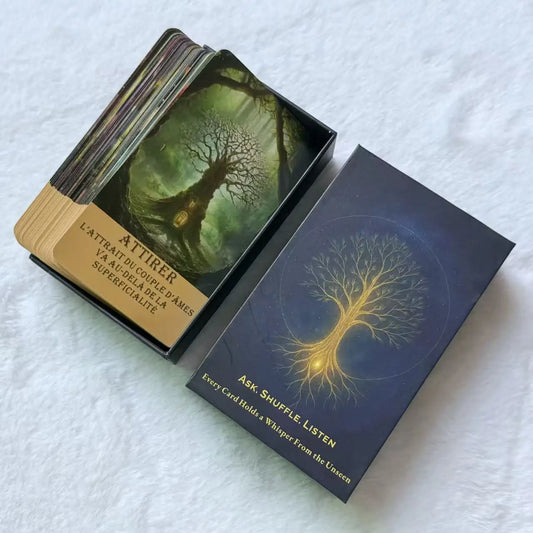 Jeu de cartes Oracle français, cartes de tarot d'arbre français, lecture et réflexion personnelles, jeux de cartes, 12*7cm, 14 +, 56 cartes