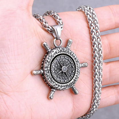 Vikings Odin Rune collier divers hommes nordique Vegvisir Valknut amulette pendentif en acier inoxydable Punk mode bijoux en gros