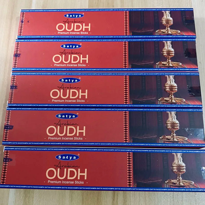 5 boîtes NAG Champa Incienso Satya Collection d'encens Satya bâtons faits à la main avec saveurs arômes médicinaux rafraîchissants parfums pour la maison