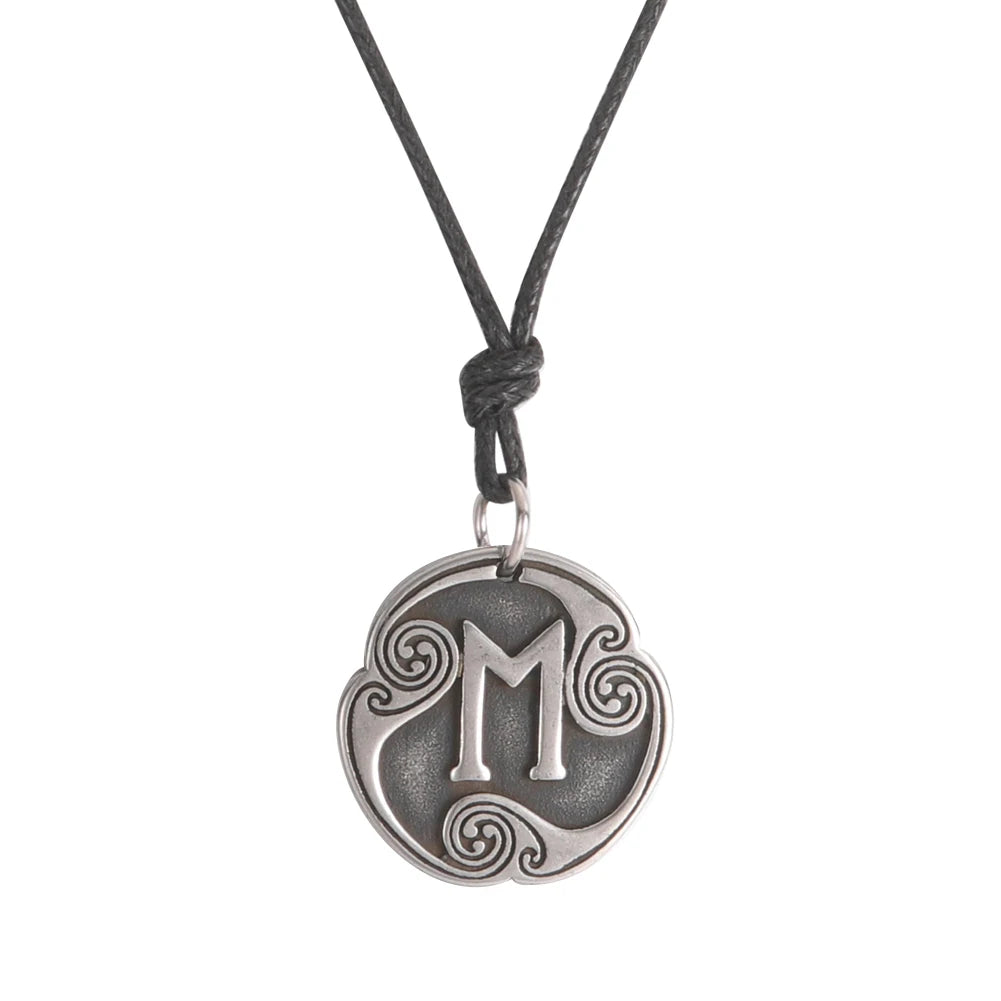 EUEAVAN rétro mystérieux Runes collier Viking bijoux corde chaîne réglable colliers en acier inoxydable pendentif amulette bijoux