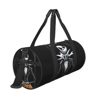 Sac fourre-tout de plage personnalisé Jack Skellington pour femmes, squelette vivant, grand compartiment, sacs de voyage pour salle de sport et plage