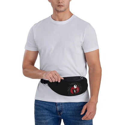 Sac Banane Personnalisé L'Étrange Noël de Monsieur Jack, Sacoche à Bandoulière pour Voyage, Randonnée, Téléphone, Poudres d'Argent