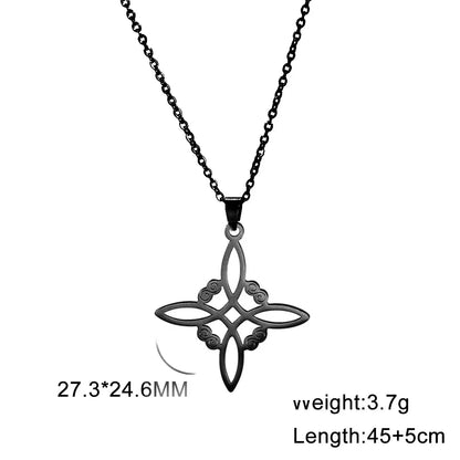 Collier Vintage avec nœud de sorcière pour femmes, pendentif porte-bonheur, amulette de Protection des celtiques irlandais, en acier inoxydable, bijoux Wicca, cadeau