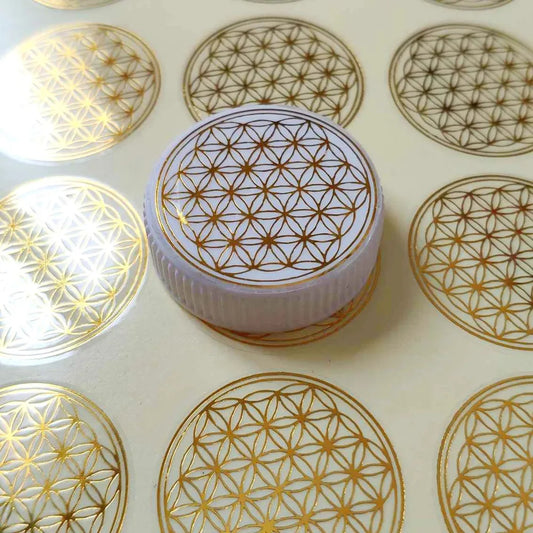 80/160/240 pièces fleur de vie énergie autocollant 3 cm doré Transparent cristal bijoux autocollants coque de téléphone PVC autocollant