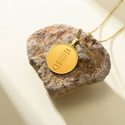 Collier pendentif pièce de monnaie Symbole d'Atlantide, Bijoux totem d'Atlantide mystérieux et ancien, Collection thématique, Cadeaux pour les amateurs de la culture d'Atlantide