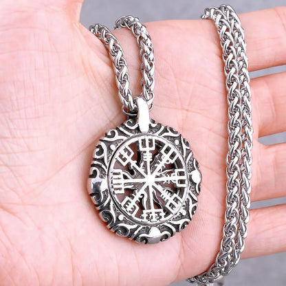 Vikings Odin Rune collier divers hommes nordique Vegvisir Valknut amulette pendentif en acier inoxydable Punk mode bijoux en gros