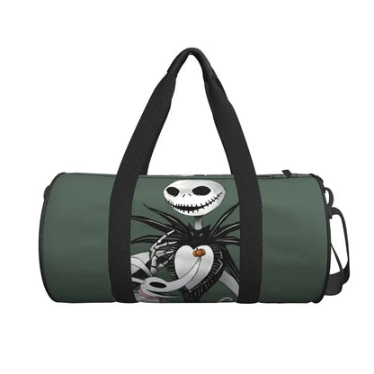 Sac fourre-tout de plage personnalisé Jack Skellington pour femmes, squelette vivant, grand compartiment, sacs de voyage pour salle de sport et plage