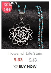 Géométrie sacrée Metatron Cube ange sceau archange collier pour femmes hommes acier inoxydable fleur de vie Lotus bijoux N7961S02