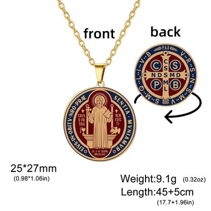 Jeshayuan médaille de Saint benoît avec collier tétragrammaton pendentif pentagramme collier Original noeud de sorcières