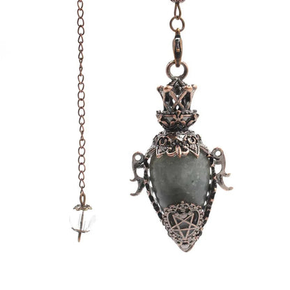 pendule spirituel veritable en cristal de quartz rose obsidienne, grand pendentif , ystes d'atterrissage, pendule radiesthésie pierre naturelle  précieuses pendules divinatoire en pierres spiritualité X202
