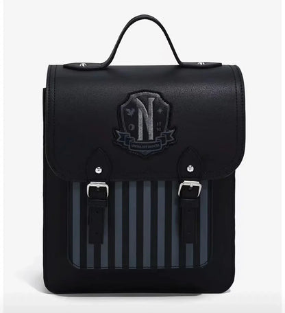 GerGift-Sac à Dos d'Université pour Enfant, Sacoche d'Écolière, Sacoche de Rangement pour Cosplay du Mercredi Addams