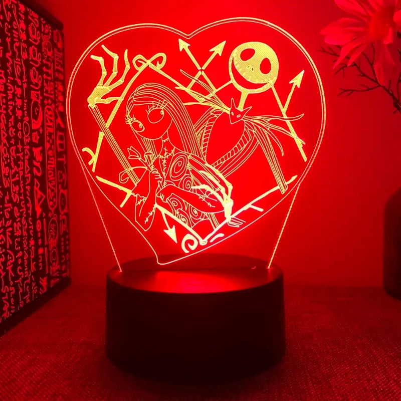 L'Étrange Noël de Monsieur Jack, Jack Skellington, Sally, Halloween, Veilleuses 3D, USB, Acrylique, Veilleuse pour 16 documents, Décor, ClScottsdale