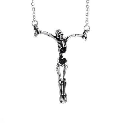 Collier pendentif tête de mort gothique Nina ifixion pour homme, punk vintage, bondage, démon, motard, rock, exorciste, bijoux, cadeau d'Halloween