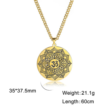 EUEAVAN Yoga Lotus Ohm symbole pendentif collier hindou bouddhiste chaîne en acier inoxydable méditation spirituelle religieux bijoux cadeaux