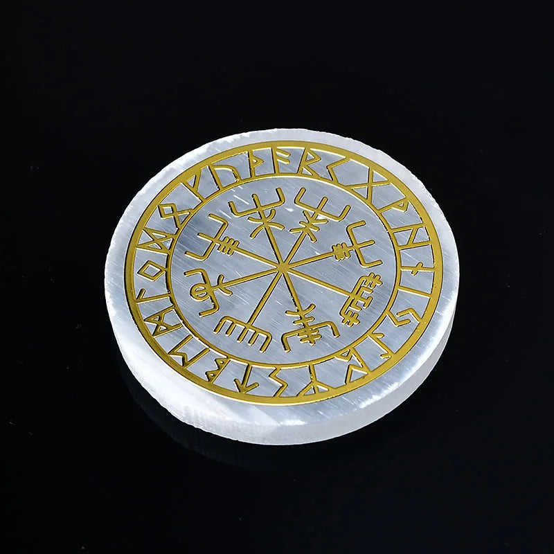 Plaque circulaire en sélénite naturelle, cristal de guérison, charge de Chakras minérales, dalle de gypse, spécimen de minéraux, décoration de maison, cadeau, 1 pièce