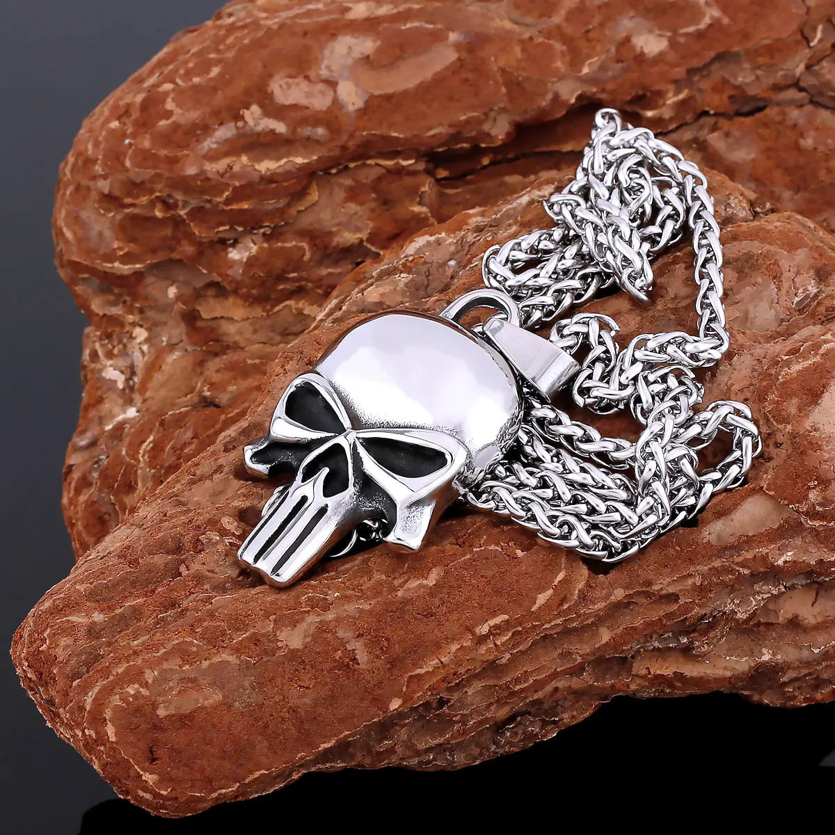 Collier Masqué en Acier Inoxydable pour Homme, Pendentif Gothique en Acier Plaqué Pistolet, Bijoux de ix, Hip Hop, Cadeau pour Petit Ami