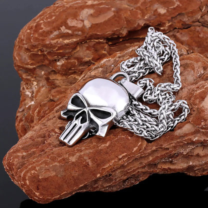 Collier Masqué en Acier Inoxydable pour Homme, Pendentif Gothique en Acier Plaqué Pistolet, Bijoux de ix, Hip Hop, Cadeau pour Petit Ami