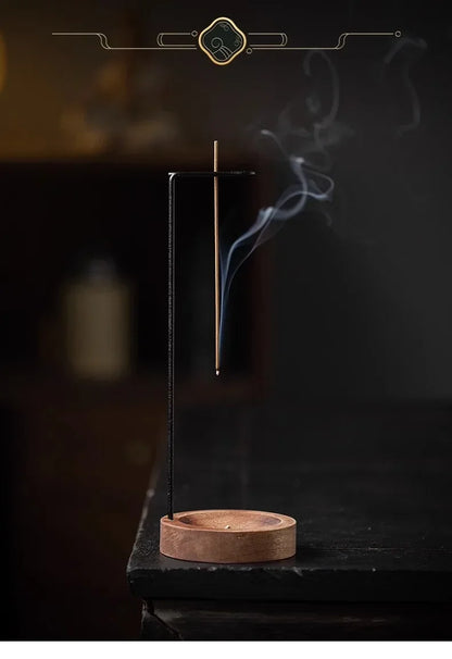 Brûleur d'encens créatif à l'envers, porte-bâton d'encens rond en bois, plateau d'encens, ornement de chambre à coucher, décoration de Yoga pour la maison, artisanat