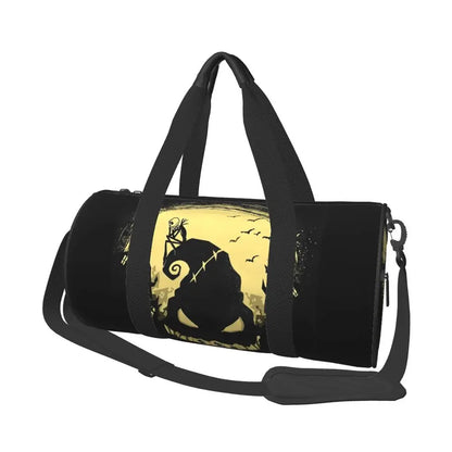 Sac fourre-tout de plage personnalisé Jack Skellington pour femmes, squelette vivant, grand compartiment, sacs de voyage pour salle de sport et plage