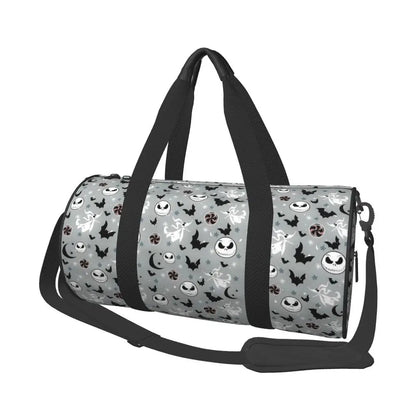 Sac fourre-tout de plage personnalisé Jack Skellington pour femmes, squelette vivant, grand compartiment, sacs de voyage pour salle de sport et plage