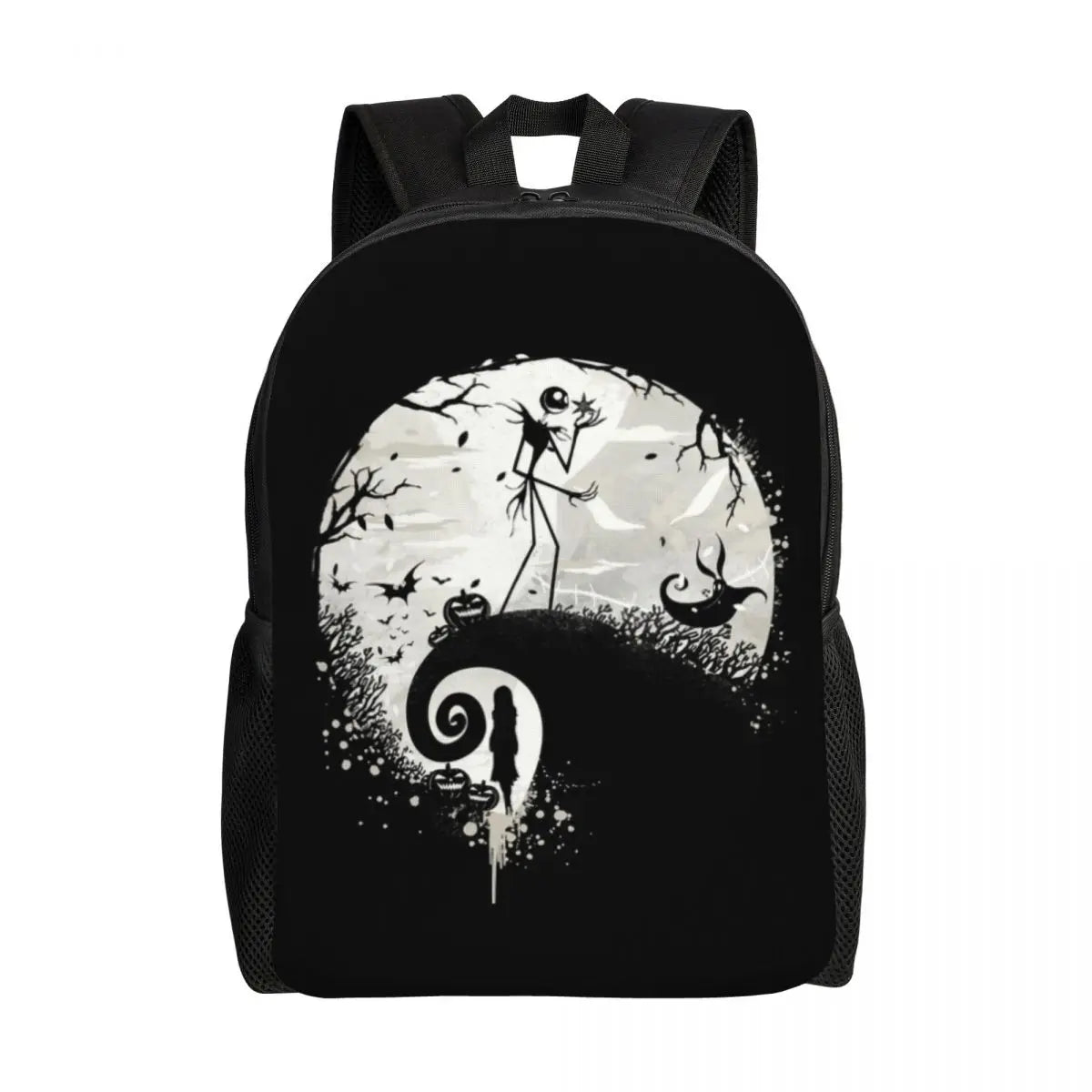 Sac à dos de voyage personnalisé citrouille King Jack Skellington souriant, sac à livres pour ordinateur d'école, le cauchemar avant noël