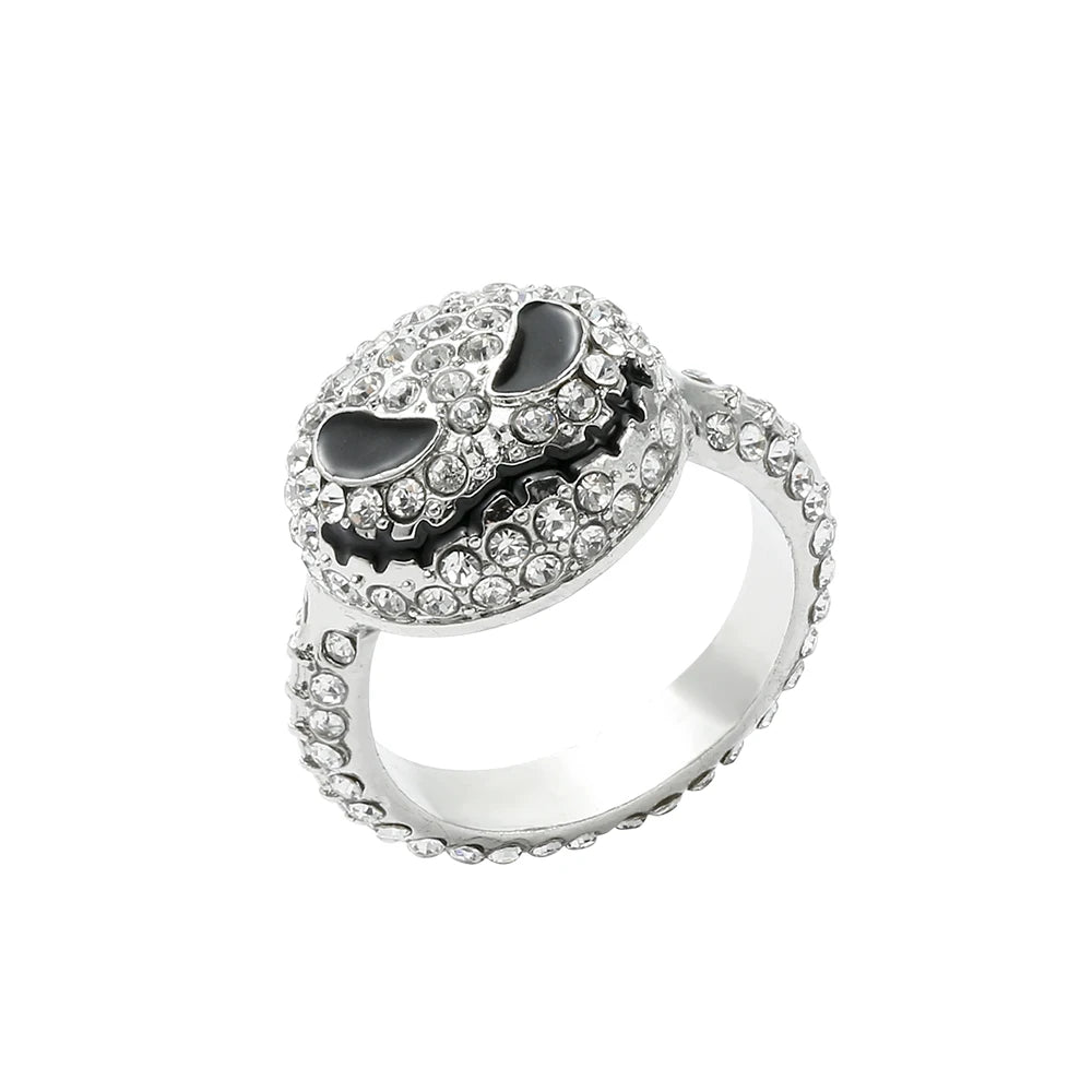 Disney-Jack Skellington Crystal Rings, L'Étrange Noël de monsieur Jack, Bijoux fantaisie, Accessoires hip hop, Bijoux pour femmes et hommes