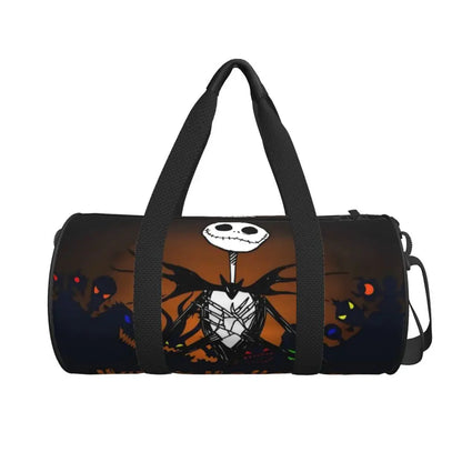 Sac fourre-tout de plage personnalisé Jack Skellington pour femmes, squelette vivant, grand compartiment, sacs de voyage pour salle de sport et plage