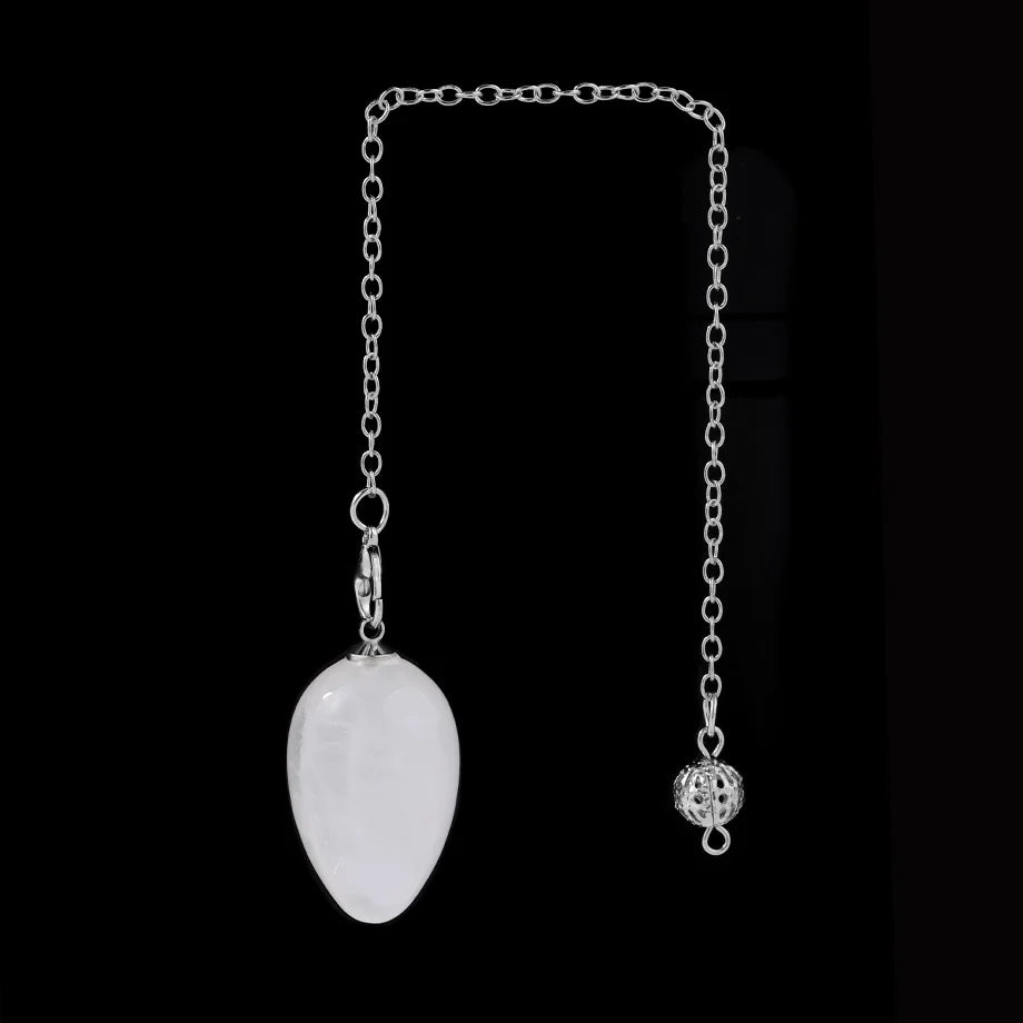 CSJA péndules en cristal pour radiesthésie Divination pierre naturelle pendentif en forme d'oeuf ésoteries radesthésie pendule Pendulo S973