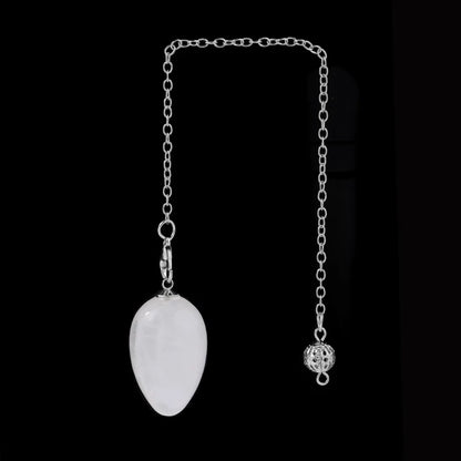 CSJA péndules en cristal pour radiesthésie Divination pierre naturelle pendentif en forme d'oeuf ésoteries radesthésie pendule Pendulo S973