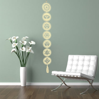 Yoga 7 Chakras bouddhiste Lotus Metatron hexagramme pendentif en bois tapisserie Ojibwe capteur de rêves sorcellerie tenture murale décor