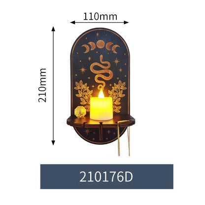 Présentoir Mural en Bois pour Décoration Artisanale Carquée, Support de Chandelle, Décor de Théâtre, Animaux Enracinés, Chat, Rangement en Clip T1