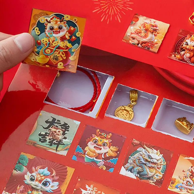 Calendrier de l'Avent du Nouvel An chinois pour filles, bijoux, bracelets à faire soi-même, compte à rebours de 24 jours, cadeaux pour enfants