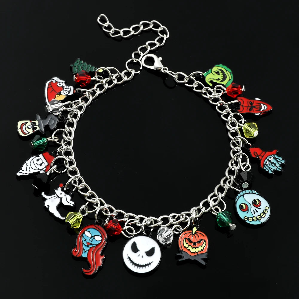 Bracelets à breloques L'Étrange Noël de Monsieur Jack pour femme, accessoires Jack Skellington, Sally Oogie Boogie, bijoux tendance, 2023